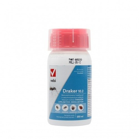 Draker 10.2  Preparat na Insekty, Karaluchy, Kleszcze, Pluskwy, Muchy,250ml.